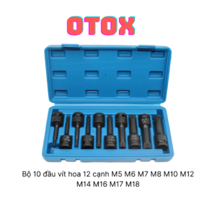 Bộ Đầu Khẩu Vặn Ốc 12 Cạnh M (10 Chi Tiết) - Thép Cr-V Chuyên Sửa Ô Tô, Máy Công Trình